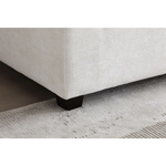 White upholstered corner of modular sectional sofa in linen fabric package quantity