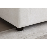 White upholstered corner of modular sectional sofa in linen fabric package quantity