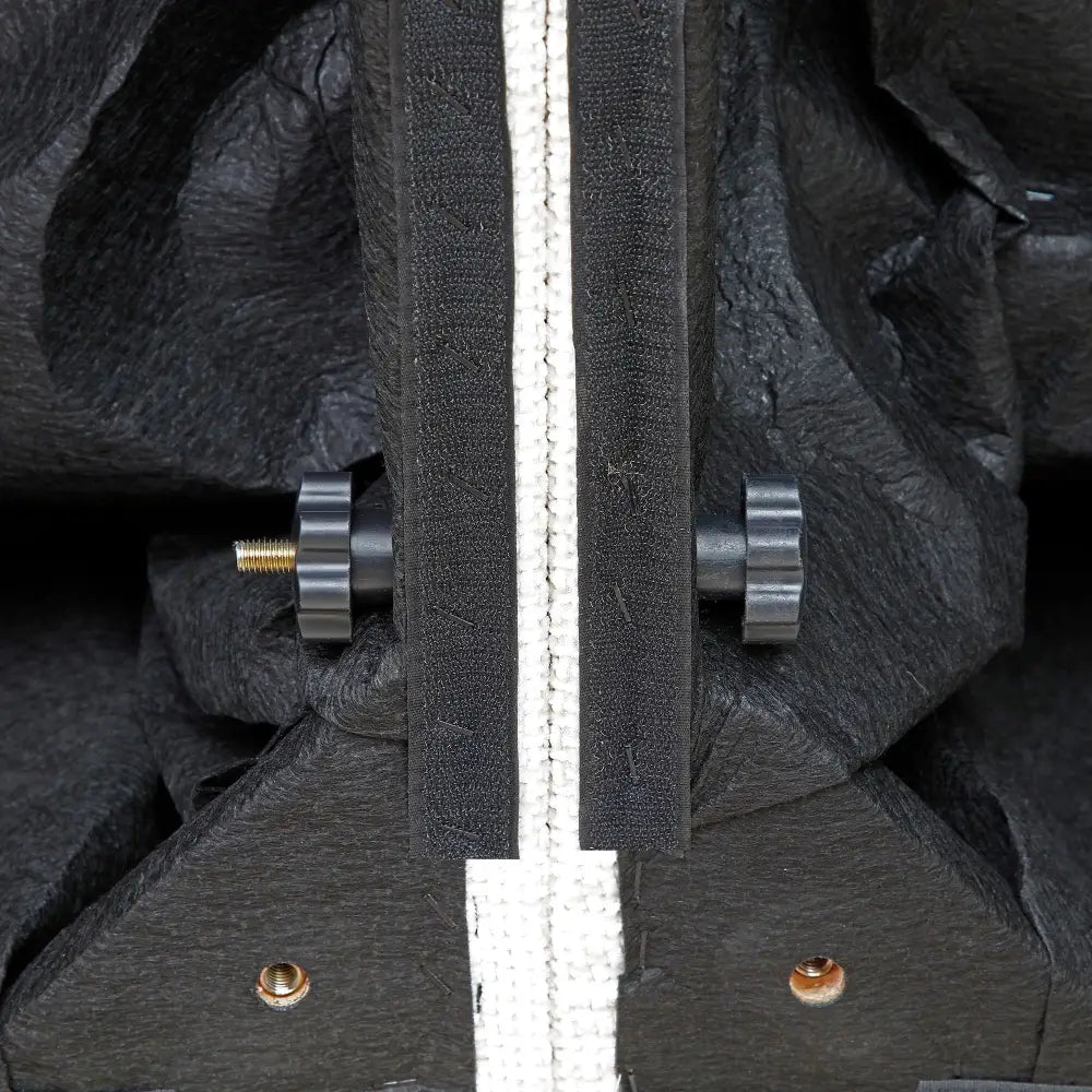 Black foam structure with white seam and adjustment knobs in linen fabric modular sectional sofa package quantity