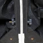 Black foam structure with white seam and adjustment knobs in linen fabric modular sectional sofa package quantity