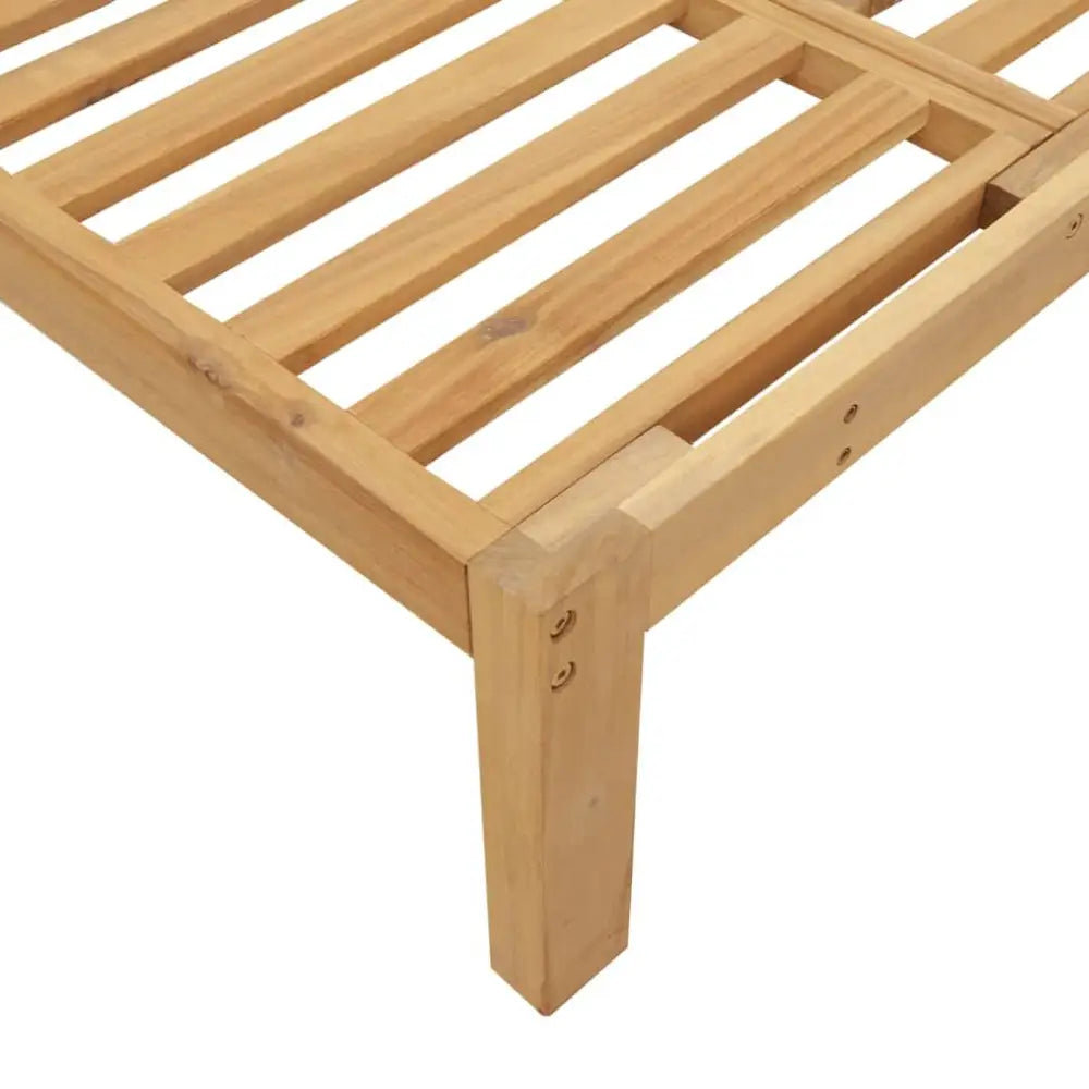 Corner view of the Solid Acacia Wood Bed Frame for Acacia Wood Patio Pallet Sofa Set