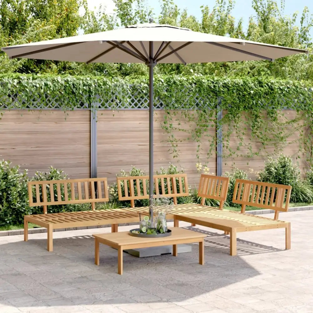Outdoor wooden patio furniture set made of solid acacia wood for durable outdoor living