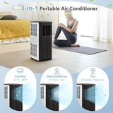 Portable air conditioner with cooling, dehumidifying, and fan functions for versatile comfort