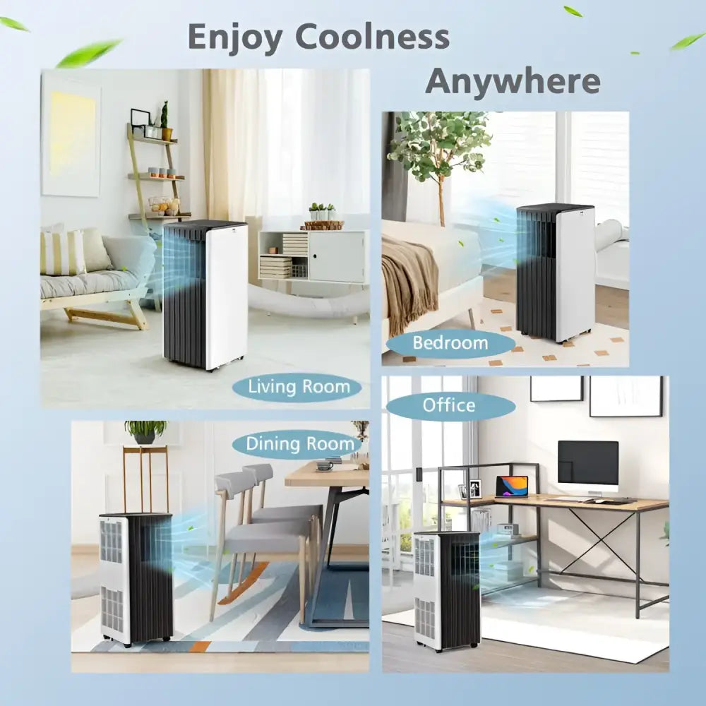 Portable air conditioner and humidifier fan for efficient cooling and air quality