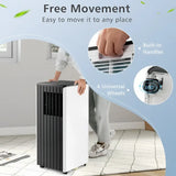 Portable air conditioner with handles and wheels for easy mobility in 8000 BTU portable air conditioners