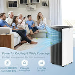 Portable air conditioner and humidifier fan for cooling and air purification