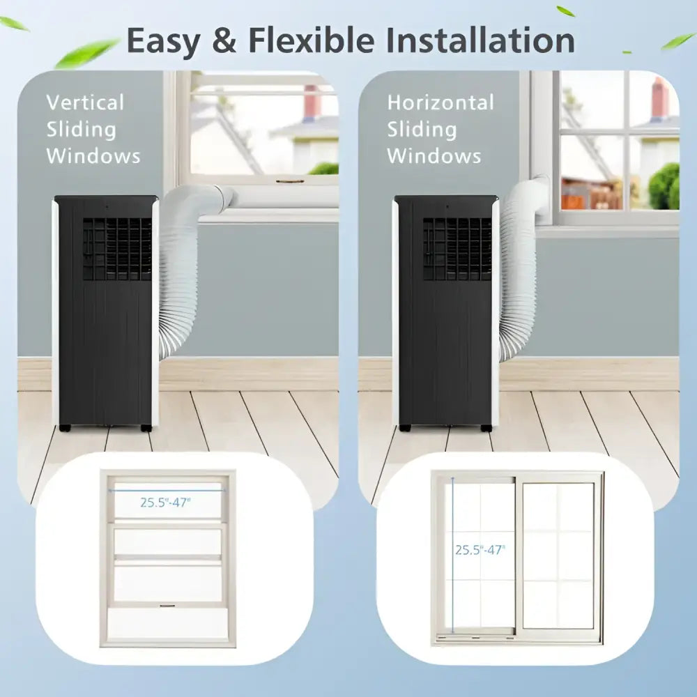 Portable air conditioner with window installation options for cooling and humidifying your space