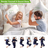 Adjustable memory foam pillow suitable for all sleeping styles featuring bamboo design