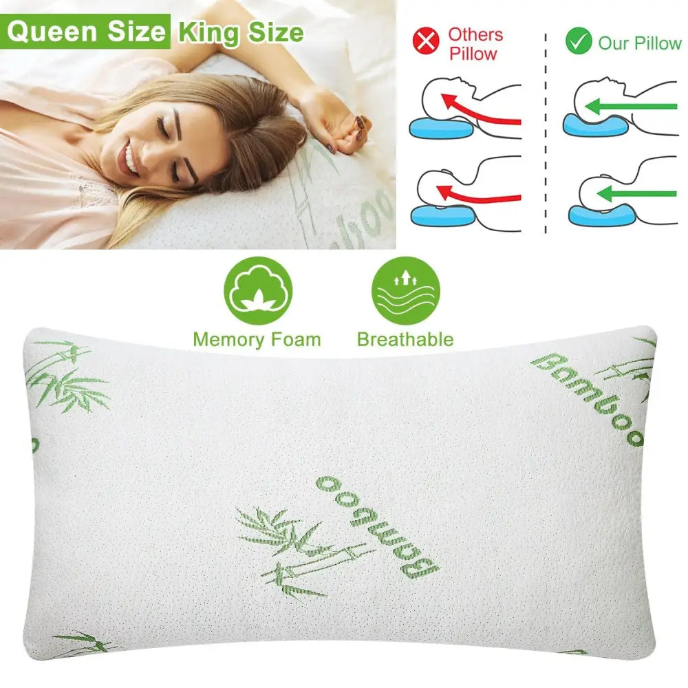 Bamboo memory foam pillow from Adjustable Memory Foam Pillow for All Sleepers