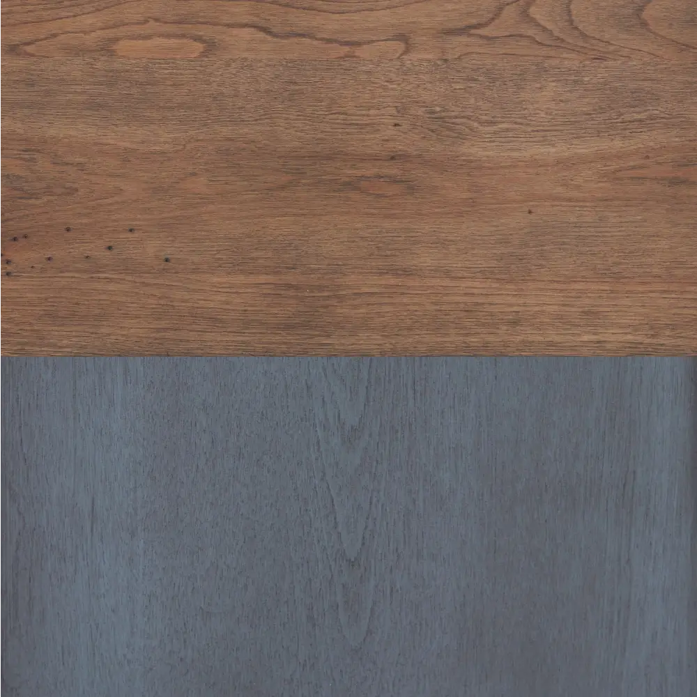 Two-toned wood panel with corduroy blue finish from Americana King Sleigh Bed package