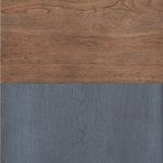 Two-toned wood panel with corduroy blue finish from Americana King Sleigh Bed package