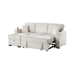 White convertible sofa with storage and reversible chaise for versatile comfort