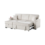White convertible sofa with storage and reversible chaise for versatile comfort