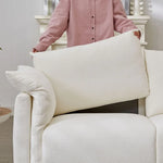 Textured white sofa cushion for Beige Linen Sofa with sturdy wood frame package size