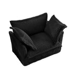 Black corduroy deep seat armchair from Modern Sofa collection in stylish corduroy fabric
