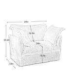 Corduroy fabric deep seat modern sofa armchair with dimensions for Black Corduroy Sofa