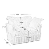 Corduroy fabric deep seat modern sofa armchair with dimensions for Black Corduroy Sofa