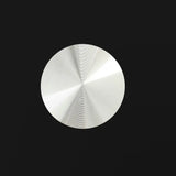 Circular brushed metal plate on Black Glass Coffee Table with weight capacity 220lbs