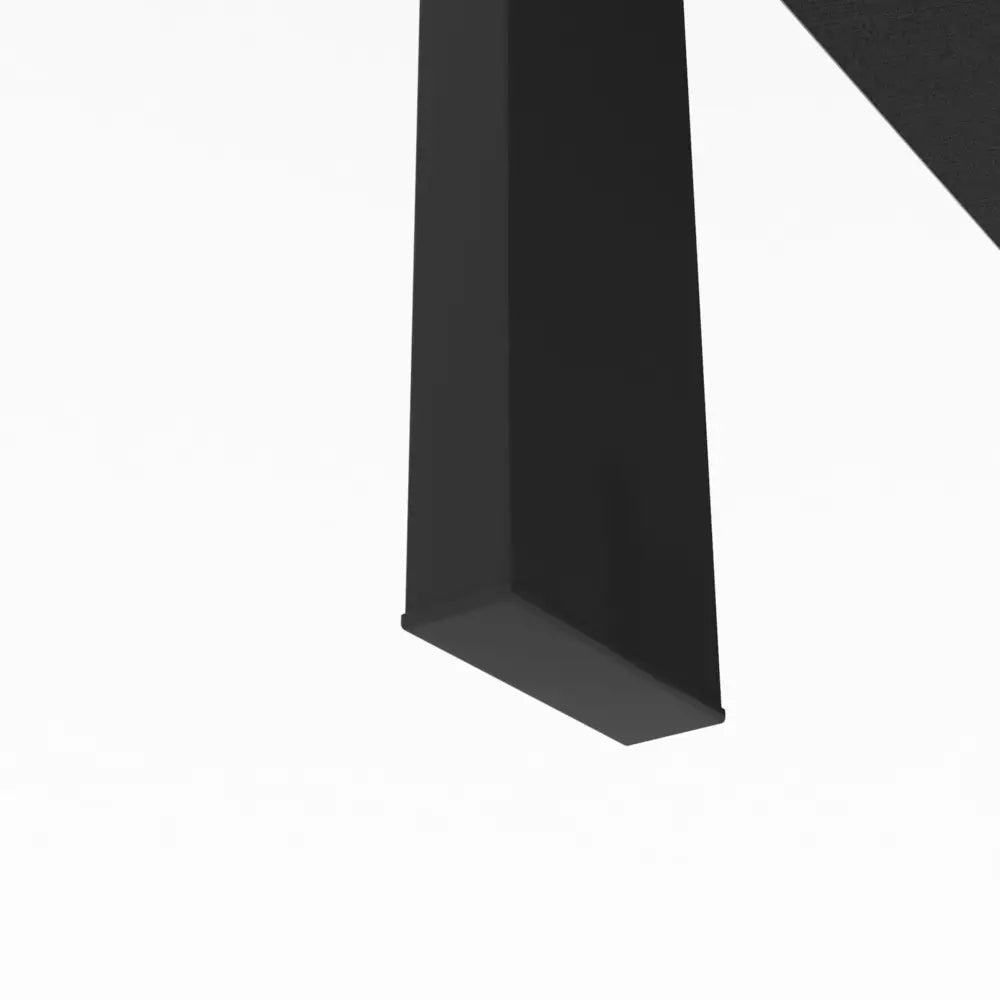 Black rectangular support for black glass coffee table with weight capacity 220lbs