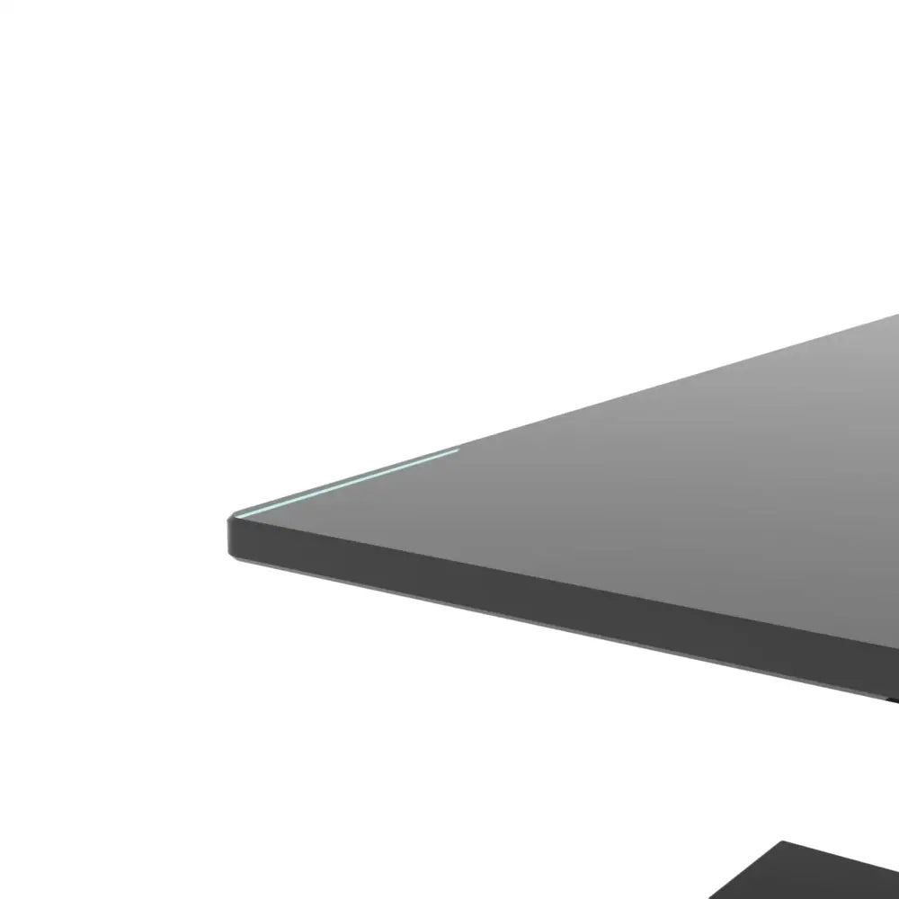Black glass coffee table with sleek dark glass shelf and weight capacity 220lbs