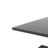 Black glass coffee table with sleek dark glass shelf and weight capacity 220lbs