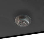 Shiny metal bolt in Black Glass Coffee Table with 220lbs weight capacity