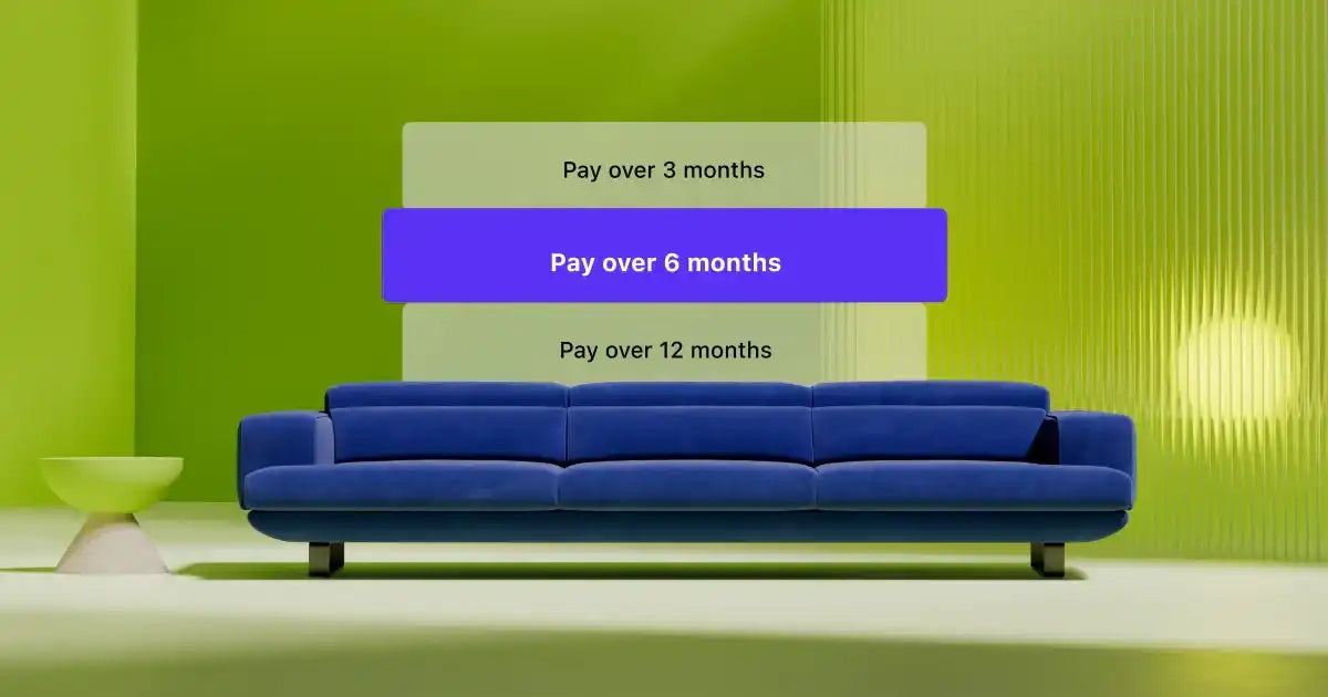 Blue modern sofa.