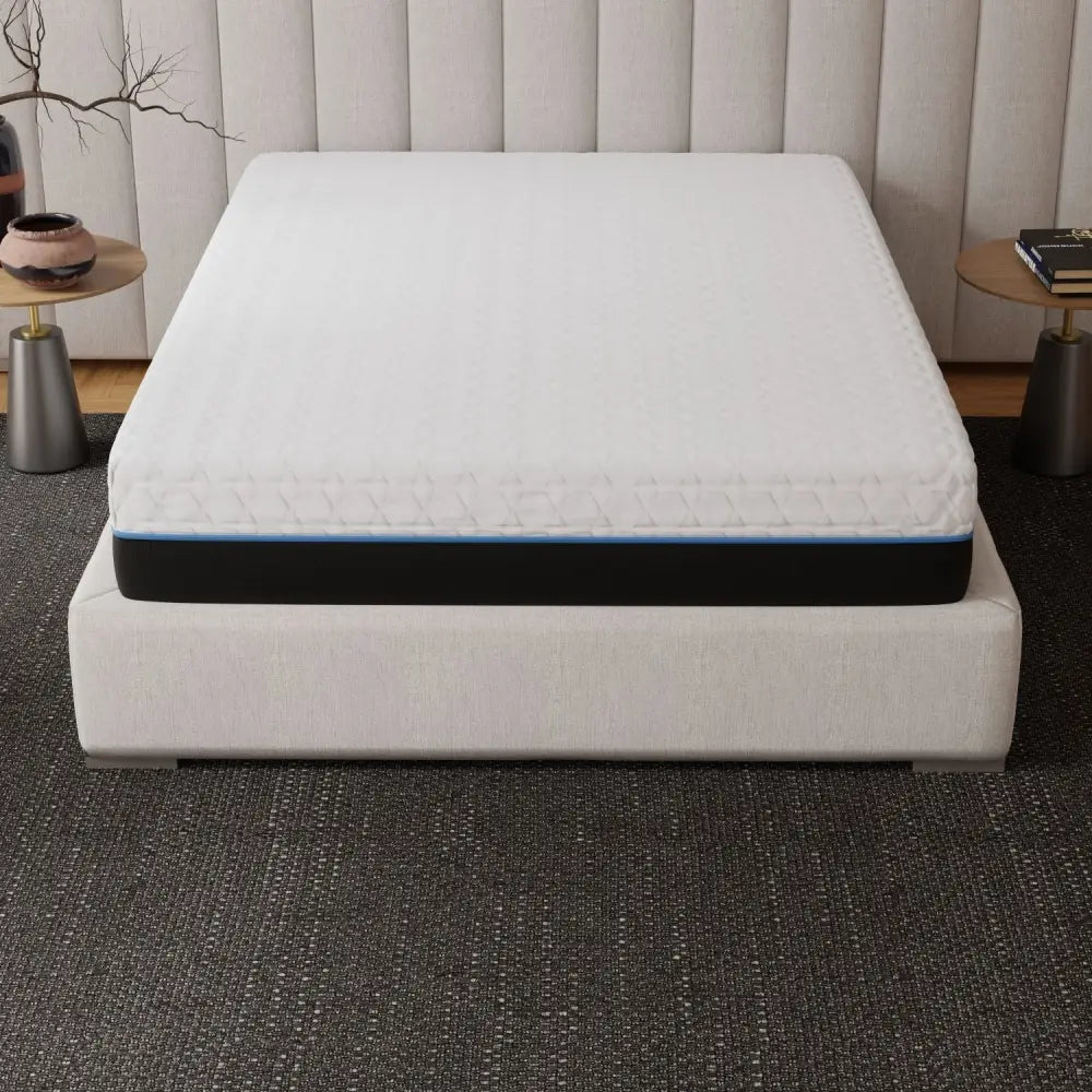 California King Copper Infused Memory Comfort Layer Mattress with white and black trim