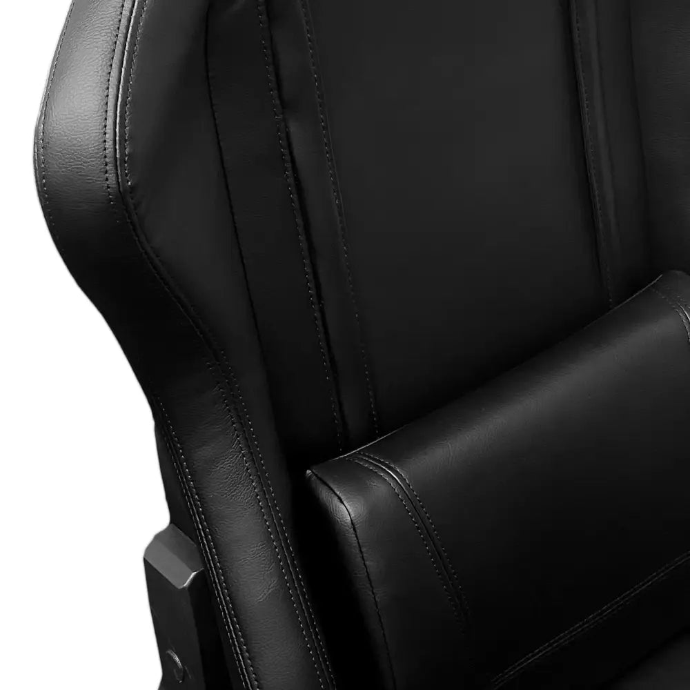 Black leather detail of Chicago Cubs Xpression Pro Gaming Chair for optimal comfort