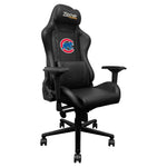 Black Chicago Cubs Xpression Pro gaming chair featuring team logo for ultimate gaming comfort