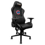 Black Chicago Cubs Xpression Pro gaming chair featuring team logo for ultimate gaming comfort
