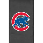 Chicago Cubs logo on gray material in Xpression Pro Gaming Chair for optimal comfort