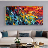 Colorful abstract oil painting on canvas art from Colorful Feathers Original Collection