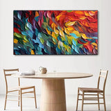 Colorful abstract oil painting displayed on Canvas Art for vibrant home decor