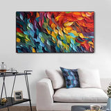 Colorful abstract oil painting on canvas for elegant wall art decoration