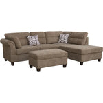 Brown sectional sofa with ottoman from Diego Brown Fabric Sectional Sofa Package Size