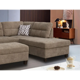 Taupe sectional sofa with ottoman from Diego Brown Fabric Sectional Sofa package size