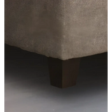 Upholstered sectional sofa corner with dark wood leg in Diego Brown Fabric Sectional Sofa package size