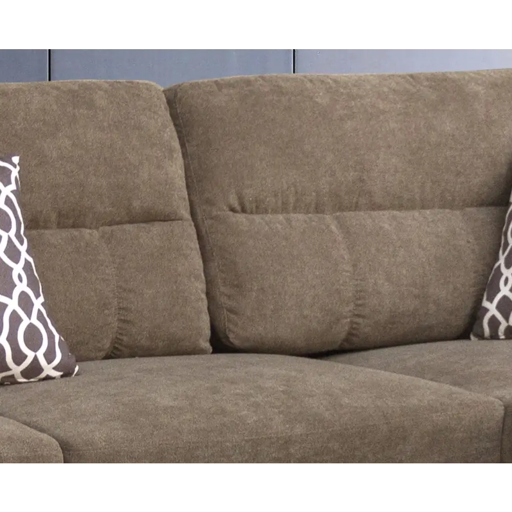Brown upholstered sectional sofa in Diego Brown Fabric Sectional Sofa right chaise package size