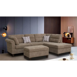 Beige sectional sofa with ottoman from Diego Brown Fabric Sectional Sofa package size