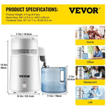 White water distiller with stainless steel construction and efficient heat dissipation