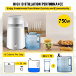 Efficient water distiller with stainless steel and heat dissipation collection container