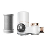 White and gold digital faucet with filter on electric water purifier for clean water