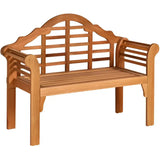Eucalyptus wood garden benches with backrest for outdoor seating and durability