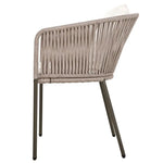 Woven outdoor armchair from GO 7 Piece Beige Patio Dining Set with acacia wood tabletop