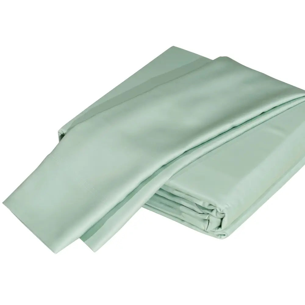 Folded light green bamboo viscose sheet set from Gray Bamboo Viscose Sheet Set Premium Quality, oeko-tex certified