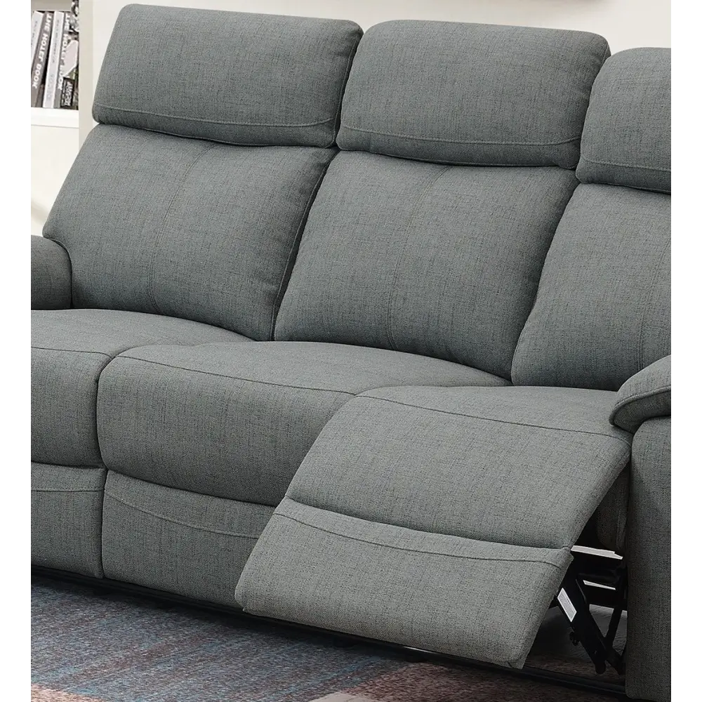 Gray Burlap Fabric Recliner Motion Sofa showcasing a comfortable recliner sofa with burlap fabric