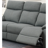 Gray Burlap Fabric Recliner Motion Sofa showcasing a comfortable recliner sofa with burlap fabric