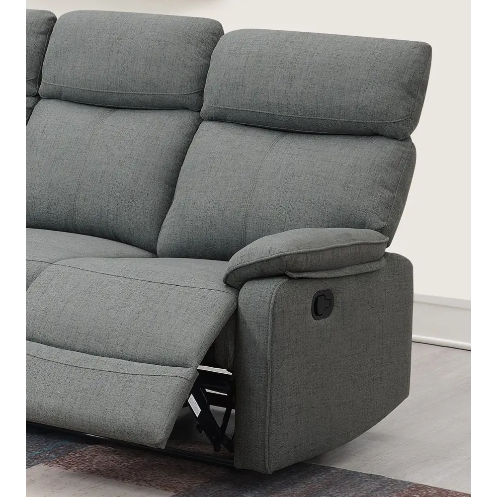 Gray Burlap Fabric Recliner Motion Sofa showcasing a comfortable recliner sofa design