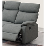 Gray Burlap Fabric Recliner Motion Sofa showcasing a comfortable recliner sofa design